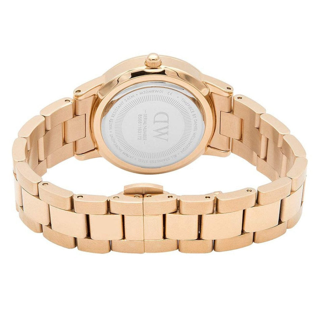 Daniel Wellington Iconic Link White Dial Gold Steel Strap Watch For Men - DW00100343