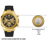 Guess Empire Chronograph Quartz Black Dial Black Silicon Strap Watch For Men - GW0583G2