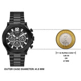 Guess Edge Chronograph Black Dial Black Steel Strap Watch For Men - GW0539G3