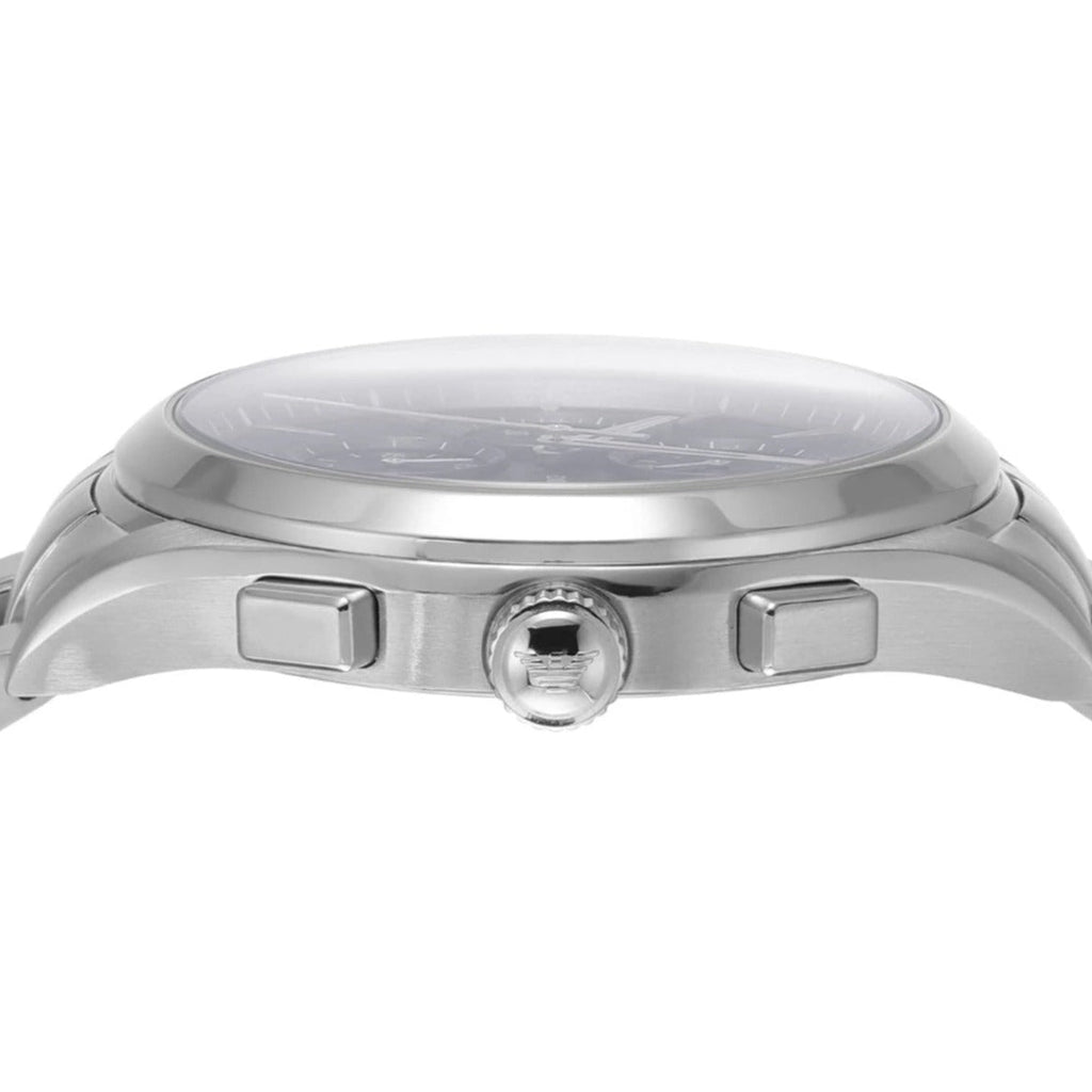 Emporio Armani Chronograph Blue Dial Silver Steel Strap Watch For Men - AR11528