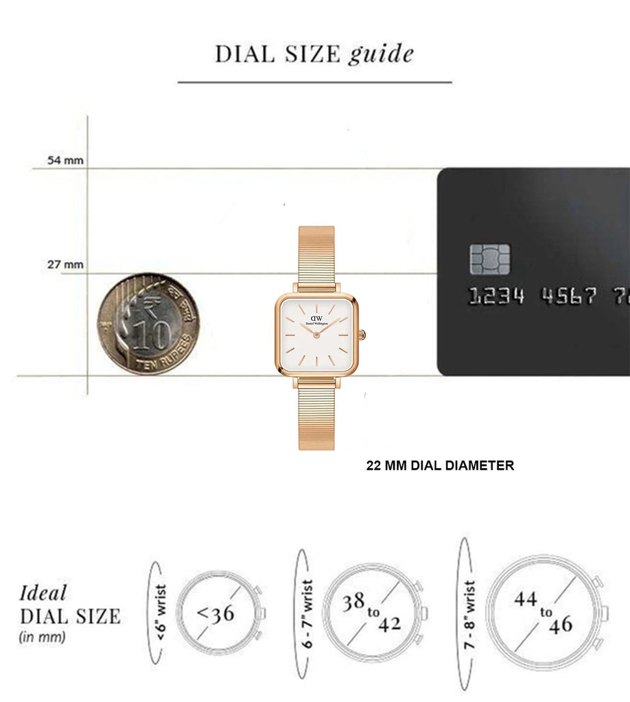 Daniel Wellington Quadro Studio White Dial Rose Gold Mesh Strap Watch For Women - DW00100517