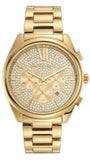 Michael Kors Janelle Chronograph Gold Dial Gold Steel Strap Watch For Men - MK8995