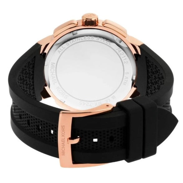 Michael Kors Sydney Pave Black Dial Black Silicone Strap Watch for Women - MK7245