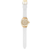 Michael Kors Everest Analog Gold Dial White Silicone Strap Watch For Women - MK7357