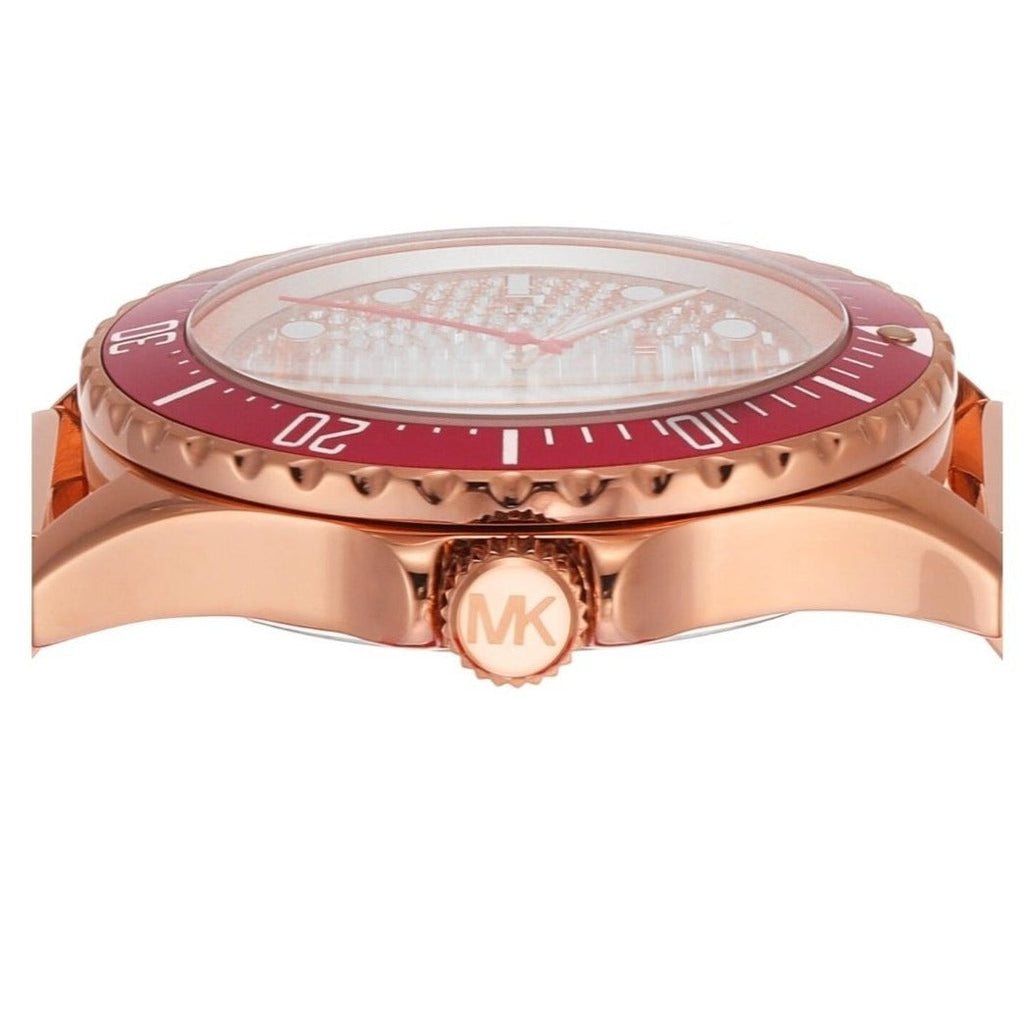 Michael Kors Everest Analog Rose Gold Dial Pink Silicone Strap Watch For Women - MK7359