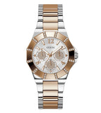 Guess Sunray Multifunction Crystals Silver Dial Two Tone Steel Strap Watch For Women - GW0616L3