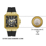 Guess Leo Multifunction Black Dial Black Silicone Strap Watch For Men - GW0637G2