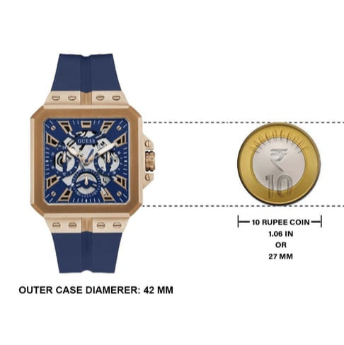 Guess Leo Chronograph Blue Dial Blue Silicone Strap Watch For Men - GW0637G3