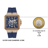 Guess Leo Chronograph Blue Dial Blue Silicone Strap Watch For Men - GW0637G3