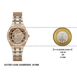 Guess Allara Quartz Rose Gold Dial Rose Gold Steel Strap Watch For Women - GW0604L3