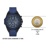 Guess Formula Multifunction Blue Dial Blue Silicone Strap Watch For Men - GW0579G3