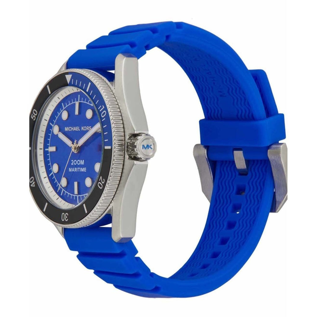 Michael Kors Maritime Three-Hand Analog Blue Dial Blue Silicone Strap Watch for Men - MK9156
