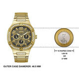 Guess Duke Glitz Crystals Gold Dial Gold Steel Strap Watch For Men - GW0576G2