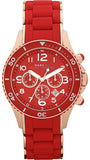 Marc Jacobs Rock Chronograph Red Dial Red Silicone Strap Watch for Women - MBM2577