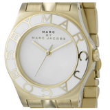 Marc Jacobs Blade White Dial Gold Steel Strap Watch for Women - MBM3050
