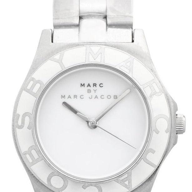Marc Jacobs Blade White Dial Silver Steel Strap Watch for Women - MBM3048