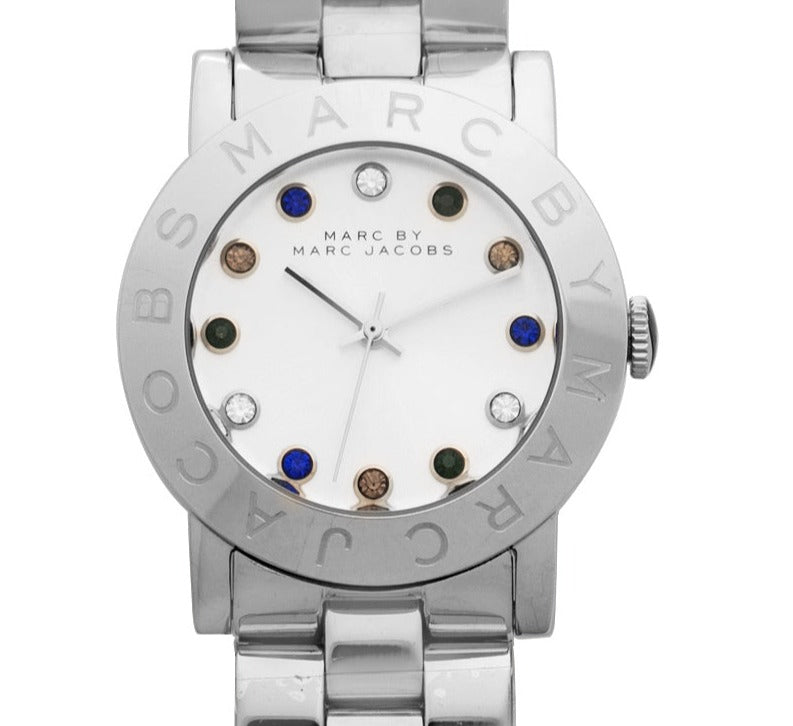 Marc Jacobs Amy White Dial Silver Steel Strap Watch for Women - MBM3140