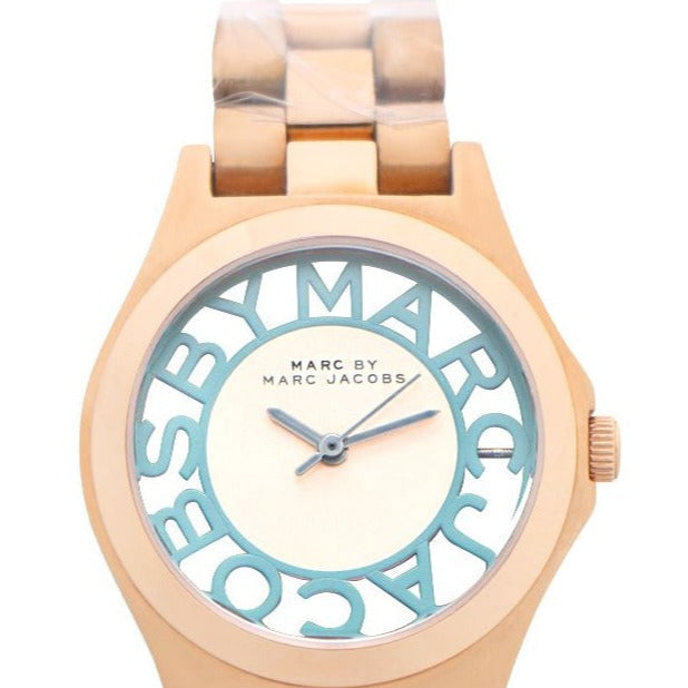 Marc Jacobs Henry Rose Gold Dial Rose Gold Steel Strap Watch for Women - MBM3296