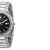 Maserati Stile Analog Black Dial Silver Steel Strap Watch For Men - R8853142003