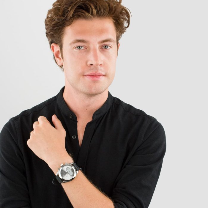 Maserati Traguardo Chronograph Silver Dial Black Rubber Strap Watch for Men - R8871612012