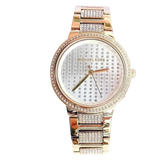 Michael Kors Gabbi Crystals Gold Dial Gold Steel Strap Watch For Women - MK3985