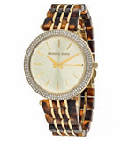Michael Kors Darci Gold Dial Brown Two Tone Steel Strap Watch for Women - MK4326