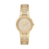 Michael Kors Gabbi Crystals Gold Dial Gold Steel Strap Watch For Women - MK3985