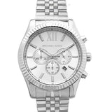 Michael Kors Lexington Silver Dial Silver Steel Strap Watch for Men - MK8405