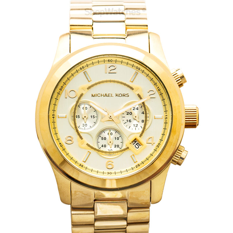 Michael Kors Runway Gold Dial Gold Steel Strap  Watch for Men - MK8077