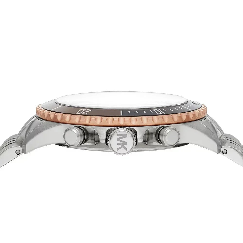 Michael Kors Bayville Chronograph Black Dial Silver Steel Strap Watch For Men - MK8725