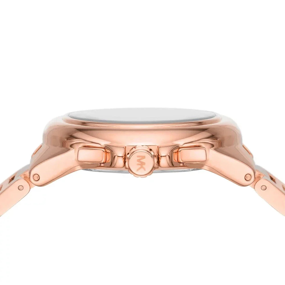 Michael Kors Camille Chronograph White Dial Rose Gold Steel Strap Watch For Women - MK7271