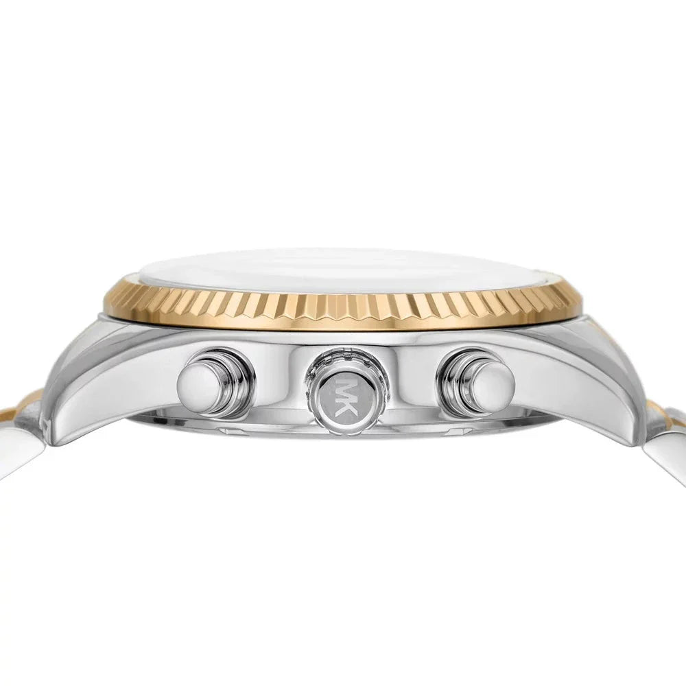 Michael Kors Lexington Chronograph Blue Dial Two Tone Steel Strap Watch For Women - MK7218