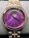 Michael Kors Lauryn Pink Dial Rose Gold Steel Strap Watch for Women - MK3722