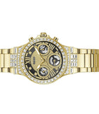Guess Moonlight Diamonds Gold Dial Gold Steel Strap Watch for Women - GW0320L5