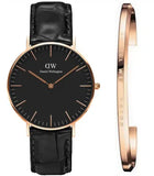 Daniel Wellington Classic Reading Black Dial Black Leather Strap Watch For Men - DW00100129