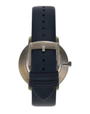Emporio Armani Modern Slim Analog Silver Dial Blue Leather Strap Watch For Men - AR11214