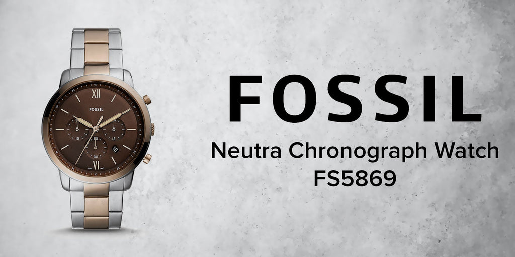 Fossil Neutra Chronograph Brown Dial Two Tone Steel Strap Watch for Men - FS5869