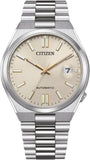 Citizen Tsuyosa Automatic Oatmeal White Dial Silver Steel Strap Watch For Men - NJ0151-88W