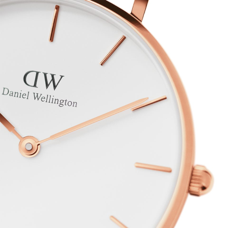 Daniel Wellington Classic Petite Dover White Dial White Nylon Strap Watch For Women - DW00100311