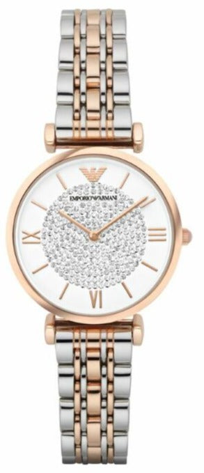 š Emporio Armani Gianni T Bar White Dial Two Tone Steel Strap Watch For Women - AR1926 (100% off)