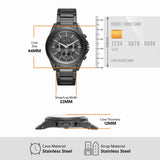 Armani Exchange Drexler Chronograph Black Dial Black Steel Strap Watch For Men - AX2601