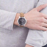 Maserati Successo Black Dial Beige Leather Strap Watch For Men - R8851121004