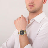 Maserati Competizione Chronograph Black Dial Two Tone Steel Strap Watch For Men - R8853100016