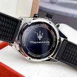 Maserati Traguardo Chronograph Blue Dial Black Silicone Strap Watch For Men - R8871612044