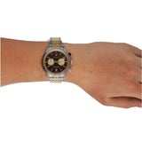 Maserati Legend Chronograph Brown Dial Two Tone Steel Strap Watch For Men - R8873638003