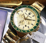 Maserati SFIDA Quartz Yellow Dial Gold Strap Watch For Men - R8873640005