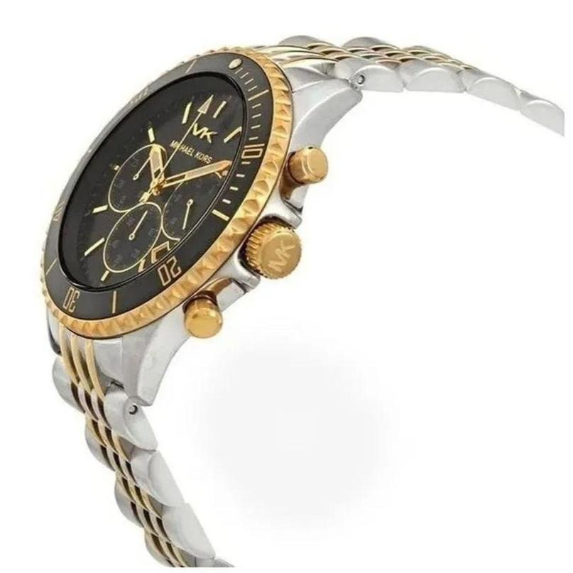 Michael Kors Bayville Chronograph Black Dial Two Tone Steel Strap Watch For Women - MK8872