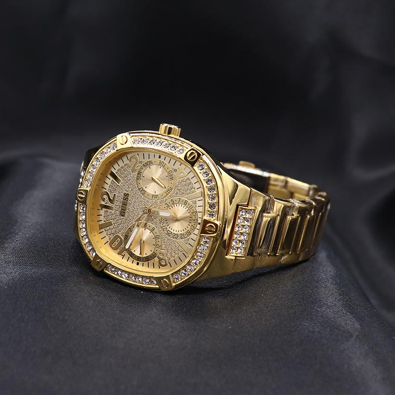 Guess Duchess Quartz Gold Dial Gold Steel Strap Watch For Women - GW0558L2