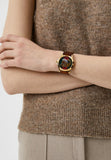 Gucci Le Marche Des Merveilles Red & Green Dial Brown Leather Strap Unisex Watch - YA126497