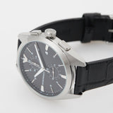 Emporio Armani Claudio Chronograph Black Dial Black Leather Strap Watch For Men - AR11542
